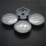 Колпачки на ступицу Хендай/Hyundai хром NZDK 008, пластик, металл, 4 шт.